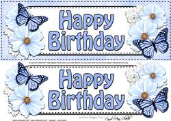 Large Dl Birthday Floral Butterflies Decoupage