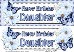 Large Dl Birthday Daughter Floral Butterflies 3D Decoupage