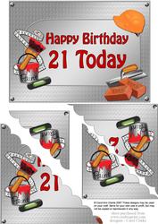 5x7 Handyman Tools Birthday 21 Today Scallop Corner