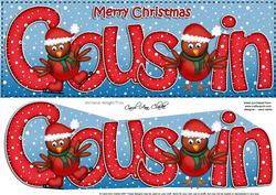 Large Dl Christmas Cousin Robin Quick Card 3D Decoupage