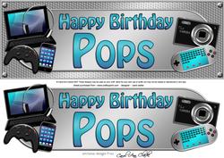 Large Dl Birthday Pops Gadgets & Gizmos 3D Decoupage