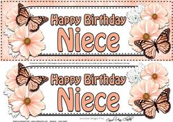 Large Dl Birthday Niece Floral Butterflies 3D Decoupage