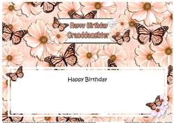 Birthday Granddaughter Floral Butterflies Large Dl Insert