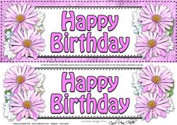 Large Dl Birthday Daisies Floral 3D Decoupage