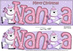 Large Dl Christmas Nana Polar Bears Quick Card 3D Decoupage