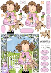 Girlz Zoe's Teddy Quick Card with 3D Decoupage