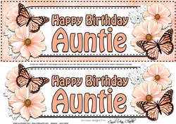 Large Dl Birthday Auntie Floral Butterflies 3D Decoupage