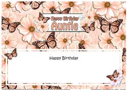 Birthday Auntie Floral Butterflies Large Dl Matching Insert