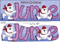Merry Christmas June Polar Bears Large Dl & 3D Decoupage