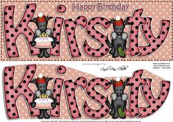 Large Dl Birthday Kirsty Scottie Dog 3D Decoupage