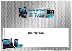 Birthday 21 Today Gadgets & Gizmos Matching Large Dl Insert