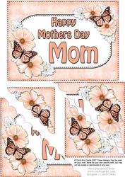5x7 Flowers & Butterflies Mothers Day Mom Scallop Corner