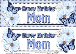 Large Dl Birthday Mom Floral Butterflies 3D Decoupage