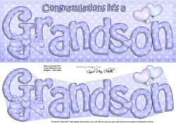 Large Dl Congratulations It's a Grandson Baby 3D Decoupage