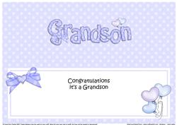 Congratulations It's a Grandson Baby Matching Lge Dl Insert