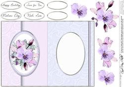 Posy & Pearls Fold Back Card with Decoupage