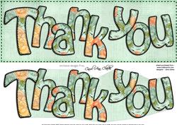 Large Dl Thank You Roses Card & 3D Decoupage