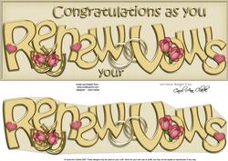 Large Dl Renewal of Vows Roses Quick Card with 3D Decoupage