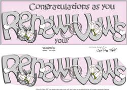 Large Dl Renewal of Vows Roses Quick Card with 3D Decoupage