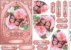 Butterfly & Roses Fancy Arch Shaped Pyramid Sheet
