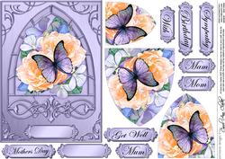 Roses & Butterfly Fancy Arch Shaped Pyramid Sheet