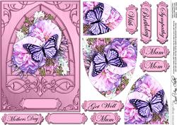 Mixed Flowers & Butterfly Fancy Arch Shaped Pyramid Sheet