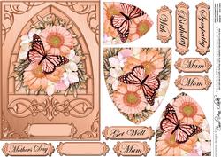 Floral Butterfly Fancy Arch Shaped Pyramid Sheet