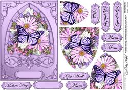Butterfly & Daisies Fancy Arch Shaped Pyramid Sheet