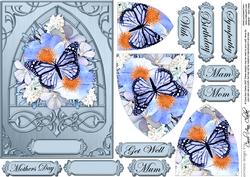 Butterfly Blues Fancy Arch Shaped Pyramid Sheet