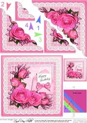 Birthday Roses Lace N Pearls Scallop Corner Side Stacker