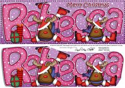 Merry Christmas Rebecca Rudolph Large Dl & 3D Decoupage