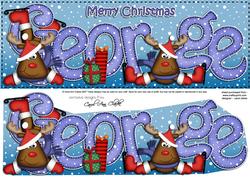 Merry Christmas George Rudolph Large Dl & 3D Decoupage