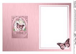 Pastel Flowers & Butterfly Fancy Arch Shaped Matching Insert