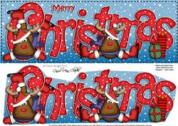 Large Dl Christmas Rudolph Quick Card with 3D Decoupage