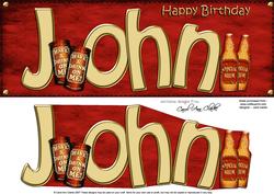 Large Dl Birthday John Beer Card & 3D Decoupage