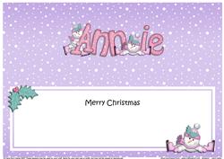 Merry Christmas Annie Snowmen Matching Large Dl Insert
