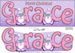 Merry Christmas Grace Penguins Large Dl & 3D Decoupage