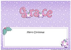 Merry Christmas Grace Penguins Matching Large Dl Insert