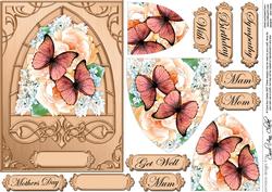 Butterflies & Flowers Fancy Arch Shaped Pyramid Sheet