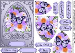 Butterfly & Flowers Fancy Arch Shaped Pyramid Sheet