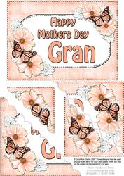 5x7 Flowers & Butterflies Mothers Day Gran Scallop Corner