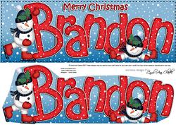 Merry Christmas Brandon Snowmen Large Dl & 3D Decoupage