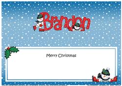 Merry Christmas Brandon Snowmen Matching Large Dl Insert
