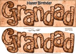 Large Dl Birthday Grandad Clocks 3D Decoupage
