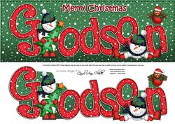 Large Dl Christmas Godson Snowmen 3D Decoupage
