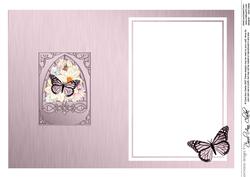 Pastel Butterflies & Flowers Fancy Arch Shaped Insert