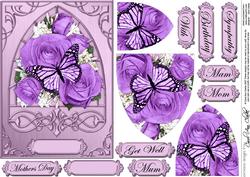 Roses & Butterfly Fancy Arch Shaped Pyramid Sheet
