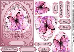 Butterflies & Flowers Fancy Arch Shaped Pyramid Sheet
