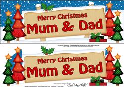 Xmas Mum & Dad Trees Signpost Large Dl Easicut 3D Decoupage