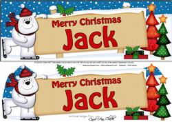 Xmas Jack Polar Bear Signpost Large Dl Easicut 3D Decoupage